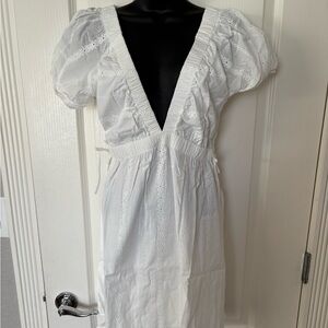 BP White Eyelet Embroidered Dress